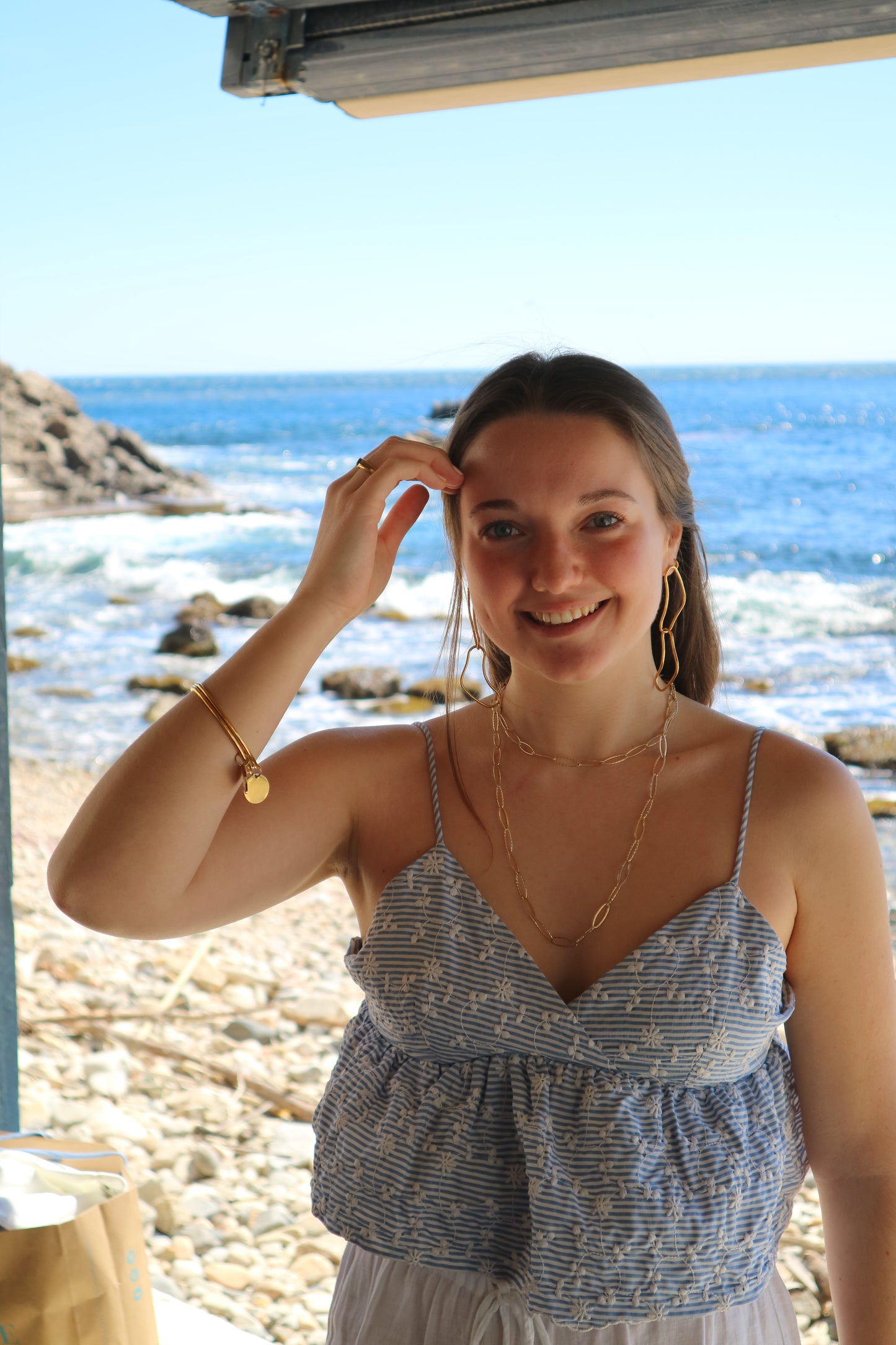 Pulsera de acero inoxidable bañada en oro