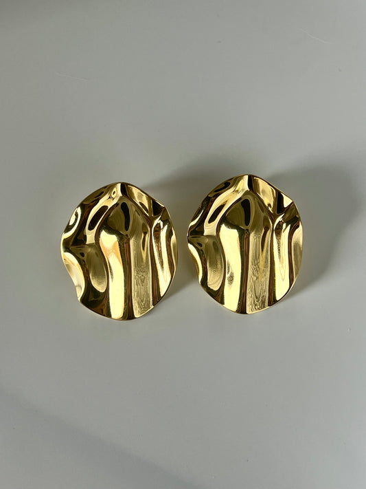 Pendientes preciosos, dorados y elegantes de acero inoxidable 