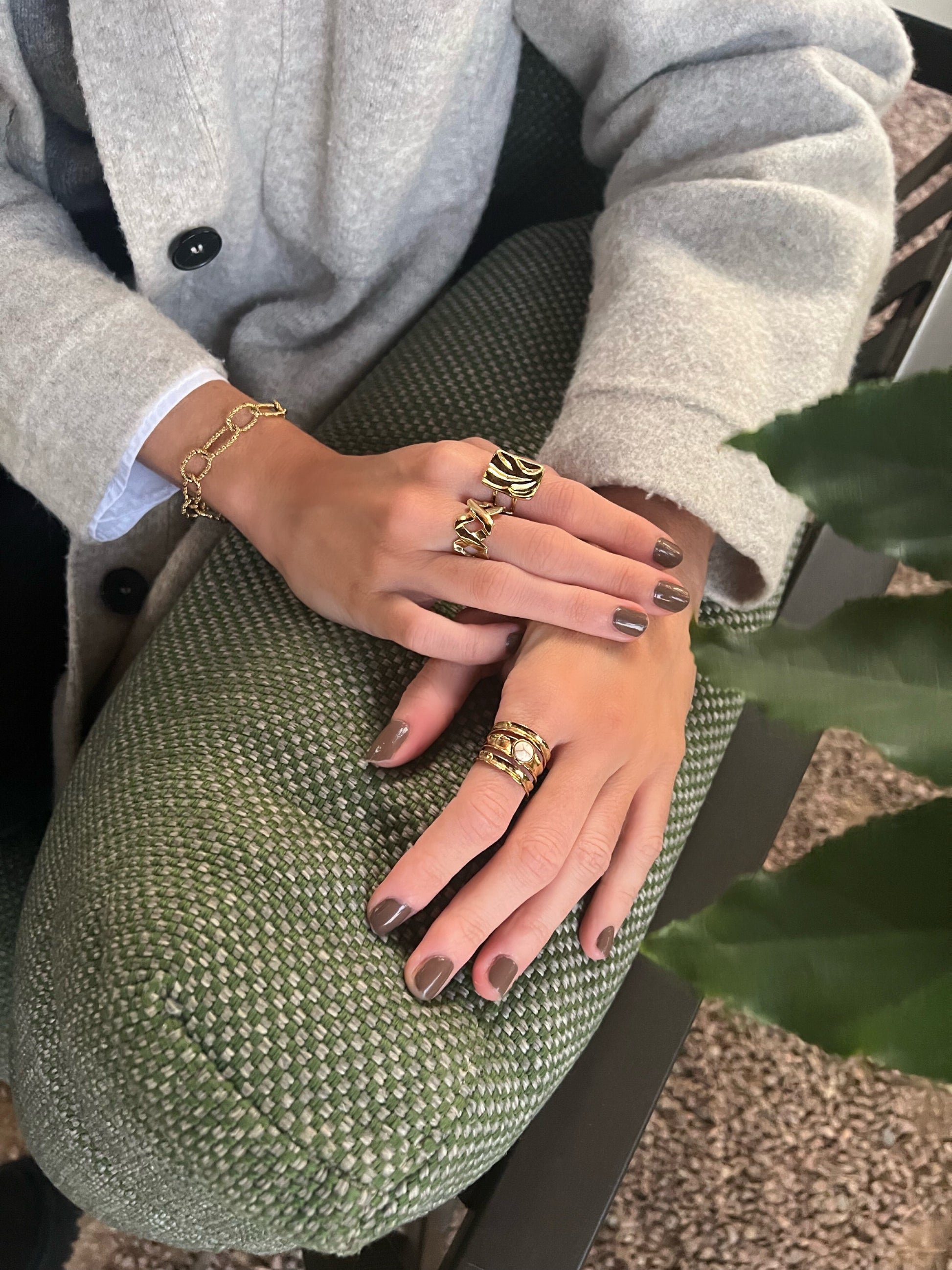 Pulsera y anillos bonitos de acero inoxidable 