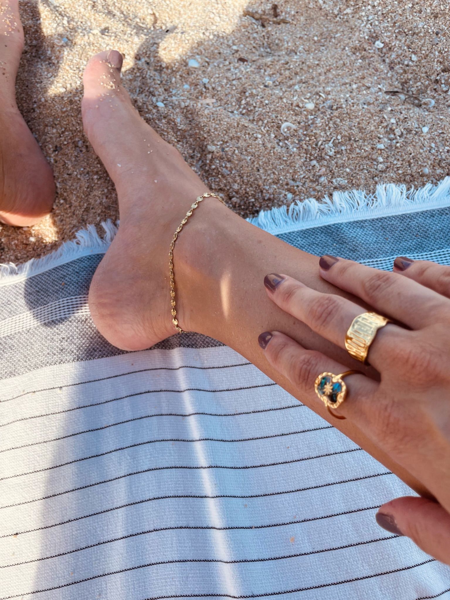 Anillos y tobillera de acero inoxidable