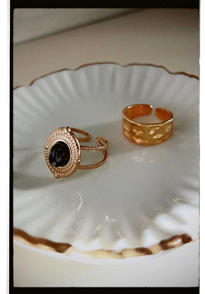 Anillos Marquesa y Tossa de acero inoxidable y baño de oro 