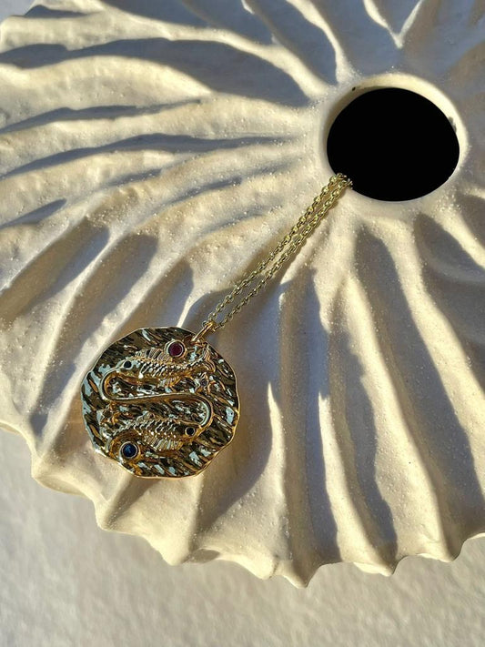 Collar Cap Sa Sal de latón bañado en oro 